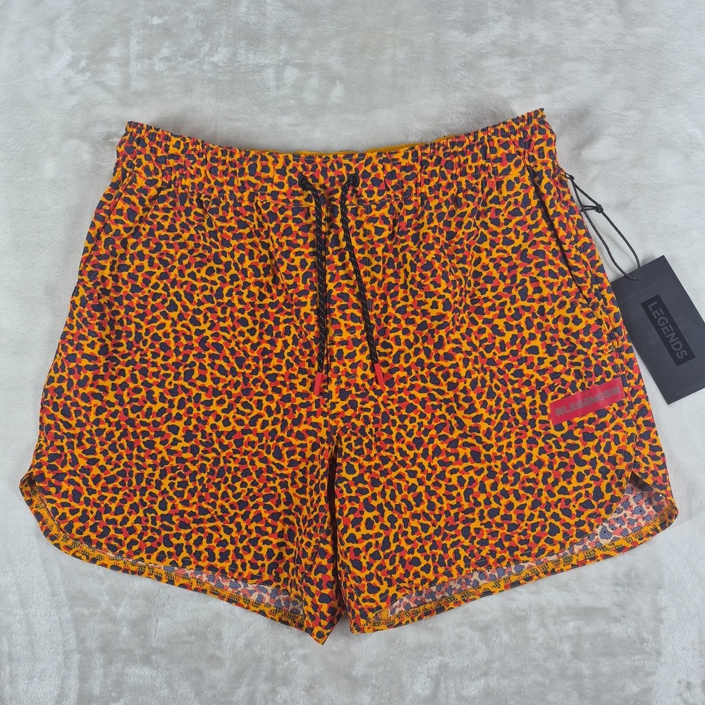 Legends Luka Shorts Men's Medium Leopard Print Unlined 5" Inseam Gym Running NWT